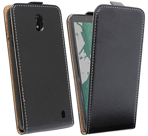 cofi1453® Flip Case kompatibel mit Nokia 1 Plus Handy Tasche vertikal aufklappbar Schutzhülle Klapp Hülle Schwarz von cofi1453