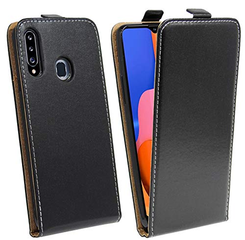 cofi1453® Flip Case kompatibel mit Samsung Galaxy A20S (A207F) Handy Tasche vertikal aufklappbar Schutzhülle Klapp Hülle Schwarz von cofi1453