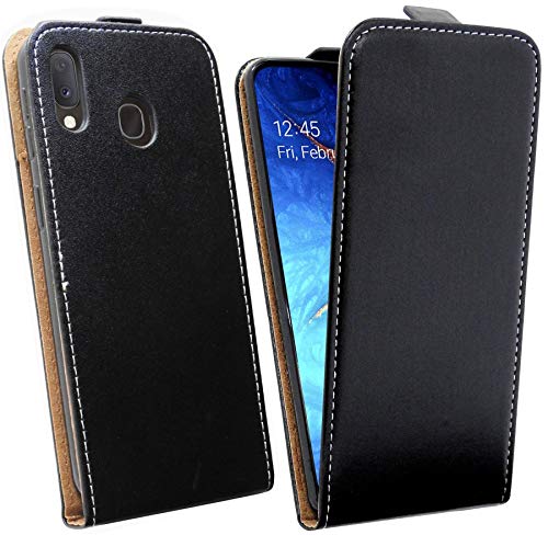 cofi1453® Flip Case kompatibel mit Samsung Galaxy A20e (A202F) Handy Tasche vertikal aufklappbar Schutzhülle Klapp Hülle Schwarz von cofi1453