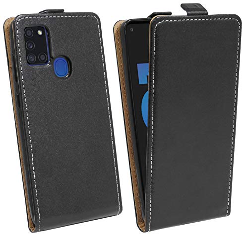 cofi1453® Flip Case kompatibel mit Samsung Galaxy A21S (A217F) Handy Tasche vertikal aufklappbar Schutzhülle Klapp Hülle Schwarz von cofi1453