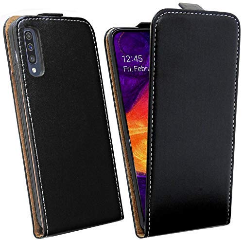 cofi1453® Flip Case kompatibel mit Samsung Galaxy A50 (A505F) Handy Tasche vertikal aufklappbar Schutzhülle Klapp Hülle Schwarz von cofi1453
