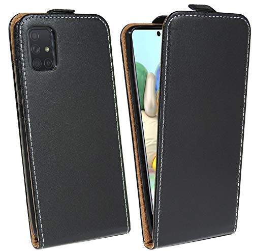 cofi1453® Flip Case kompatibel mit Samsung Galaxy A71 (A715F) Handy Tasche vertikal aufklappbar Schutzhülle Klapp Hülle Schwarz von cofi1453