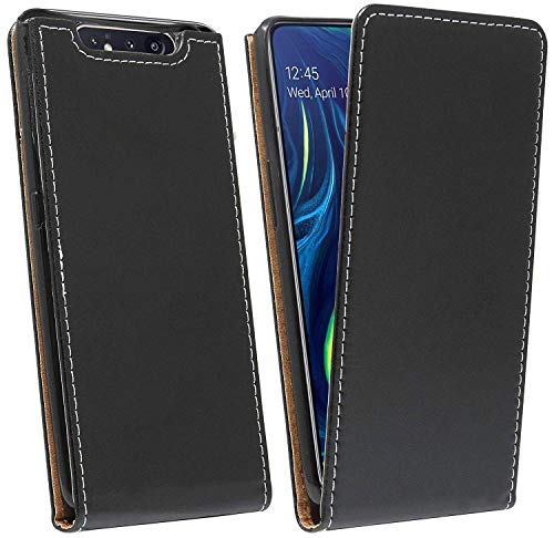 cofi1453® Flip Case kompatibel mit Samsung Galaxy A80 (A805F) Handy Tasche vertikal aufklappbar Schutzhülle Klapp Hülle Schwarz von cofi1453