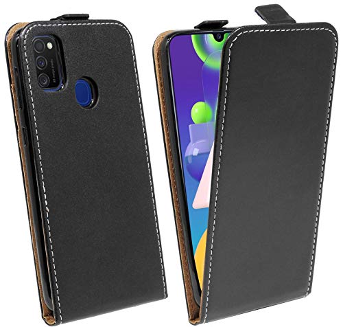 cofi1453® Flip Case kompatibel mit Samsung Galaxy M21 (M215F) Handy Tasche vertikal aufklappbar Schutzhülle Klapp Hülle Schwarz von cofi1453