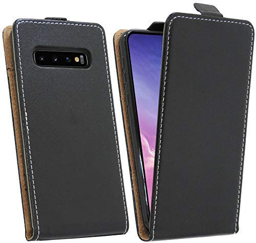 cofi1453® Flip Case kompatibel mit Samsung Galaxy S10 Plus (G975F) Handy Tasche vertikal aufklappbar Schutzhülle Klapp Hülle Schwarz von cofi1453