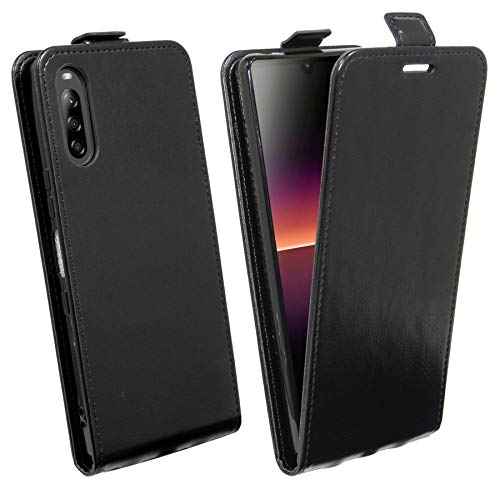 cofi1453® Flip Case kompatibel mit Sony Xperia L4 Handy Tasche vertikal aufklappbar Schutzhülle Klapp Hülle Schwarz von COFI 1453