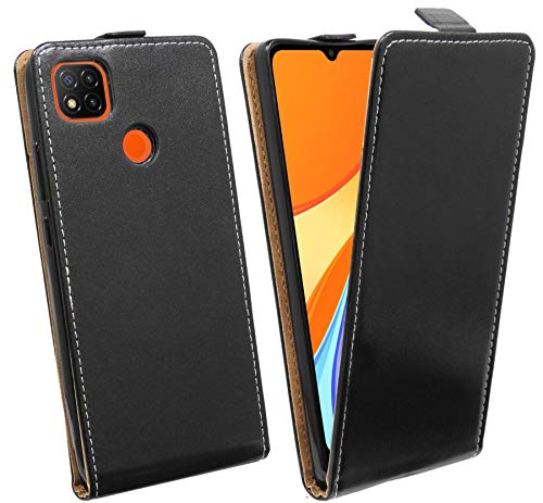 cofi1453® Flip Case kompatibel mit XIAOMI REDMI 9C Handy Tasche vertikal aufklappbar Schutzhülle Klapp Hülle Schwarz von cofi1453