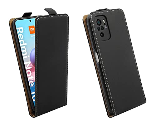 cofi1453® Flip Case kompatibel mit XIAOMI REDMI Note 10 Handy Tasche vertikal aufklappbar Schutzhülle Klapp Hülle Schwarz von cofi1453