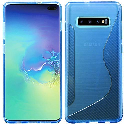 cofi1453® S-Line Hülle Bumper kompatibel mit Samsung Galaxy S10 Plus G975F Silikonhülle Stoßfest Handyhülle TPU Case Cover Blau von COFI 1453
