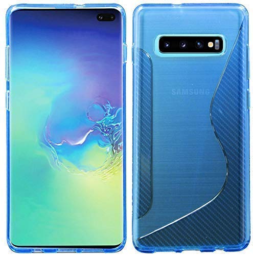 cofi1453® S-Line Hülle Bumper kompatibel mit Samsung Galaxy S10 Plus G975F Silikonhülle Stoßfest Handyhülle TPU Case Cover Blau von cofi1453