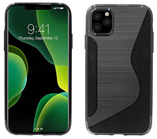 cofi1453® S-Line Hülle Bumper kompatibel mit iPhone 11 Pro Silikonhülle Stoßfest Handyhülle TPU Case Cover in Schwarz von cofi1453