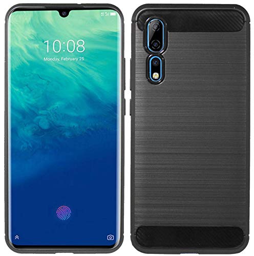 cofi1453® Silikon Hülle Bumer Carbon kompatibel mit ZTE AXON 10 PRO Case TPU Soft Handyhülle Cover Schutzhülle Schwarz von COFI 1453