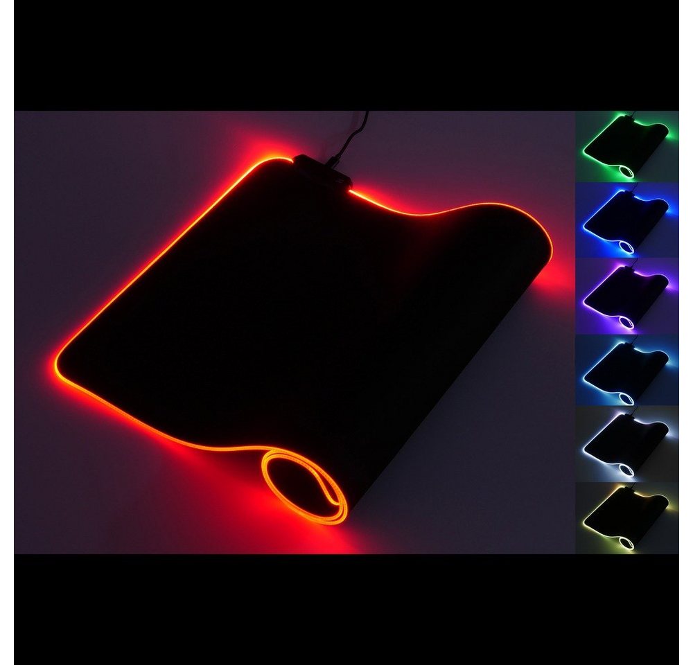 cofi1453 Gaming Mauspad XXL Gaming Mauspad 800x300x3cm RGB Beleuchtet 10 LED Farben Modi Modus Rutschfester Gummibasis für Gamer von cofi1453