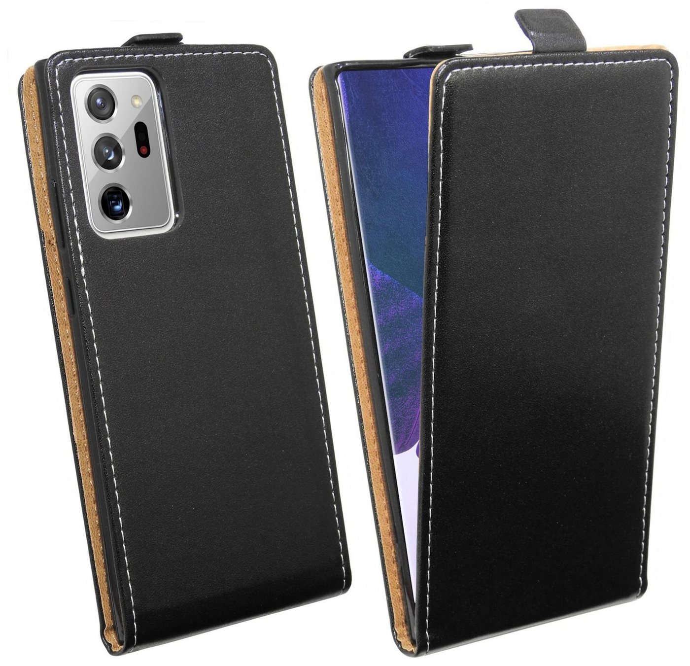 cofi1453 Handyhülle Flip Case für Samsung Galaxy Note 20 Ultra, Schutzhülle Handy Flip Cover Klapptasche Schwarz von cofi1453