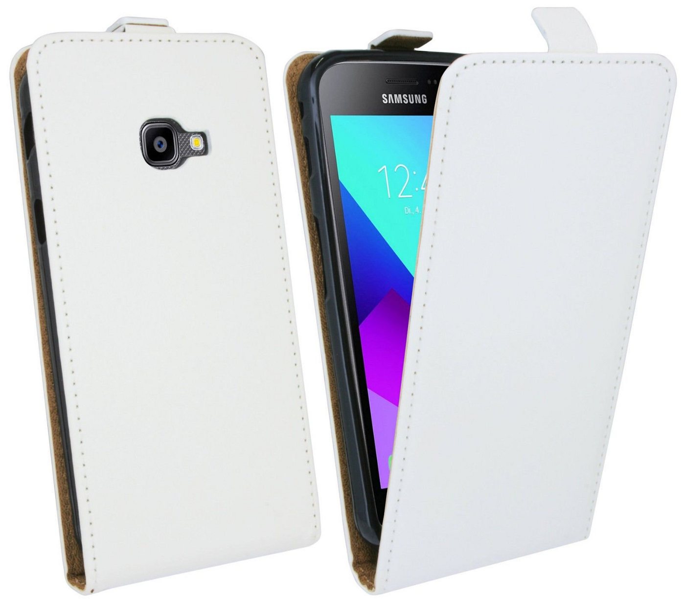 cofi1453 Handyhülle Flip Case für Samsung Galaxy XCover 4s, Schutzhülle Handy Flip Cover Klapptasche Weiß von cofi1453