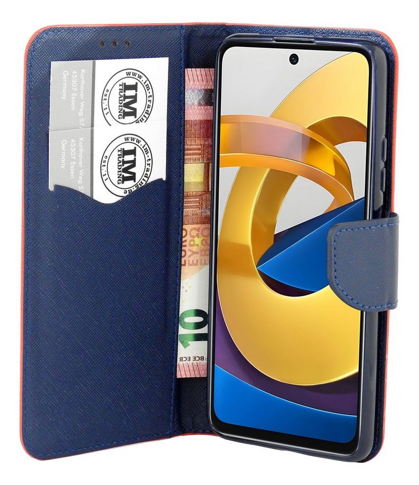 cofi1453 Handyhülle Hülle "Fancy" für XIAOMI POCO M4 PRO 5G Rot-Blau 6,6 Zoll, Kunstleder Schutzhülle Handy Wallet Case Cover mit Kartenfächern, Stan cofi1453 Handyhülle Hülle "Fancy" für XIAOMI POCO M4 PRO 5G Rot-Blau 6,6 Zoll, Kunstleder Schutzhülle Handy Wallet Case Cover mit Kartenfächern, Stan von cofi1453