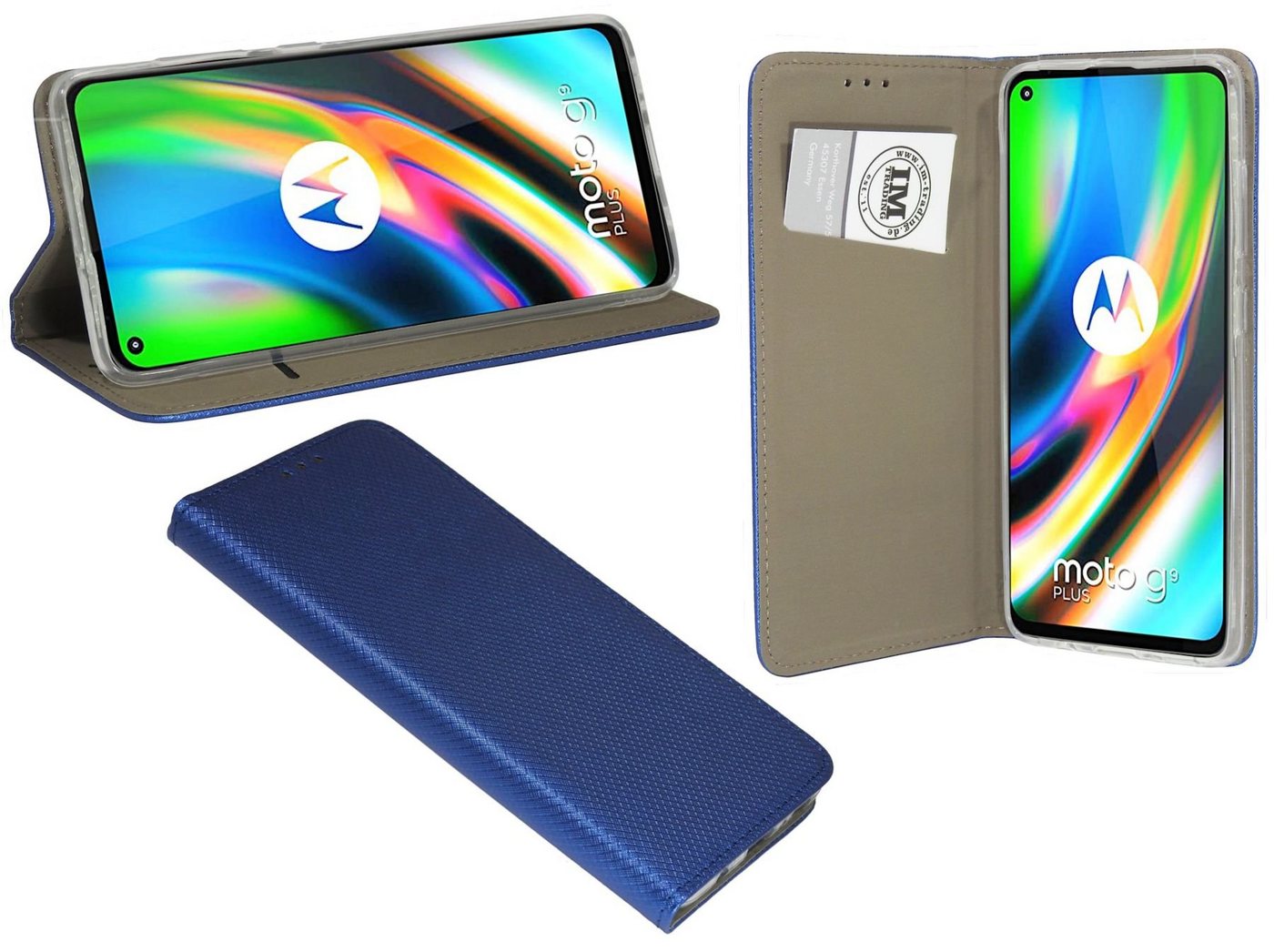 cofi1453 Handyhülle Hülle Smart Tasche für Motorola Moto G9 Plus, Kunstleder Schutzhülle Handy Wallet Case Cover mit Kartenfächern, Standfunktion Blau cofi1453 Handyhülle Hülle Smart Tasche für Motorola Moto G9 Plus, Kunstleder Schutzhülle Handy Wallet Case Cover mit Kartenfächern, Standfunktion Blau von cofi1453