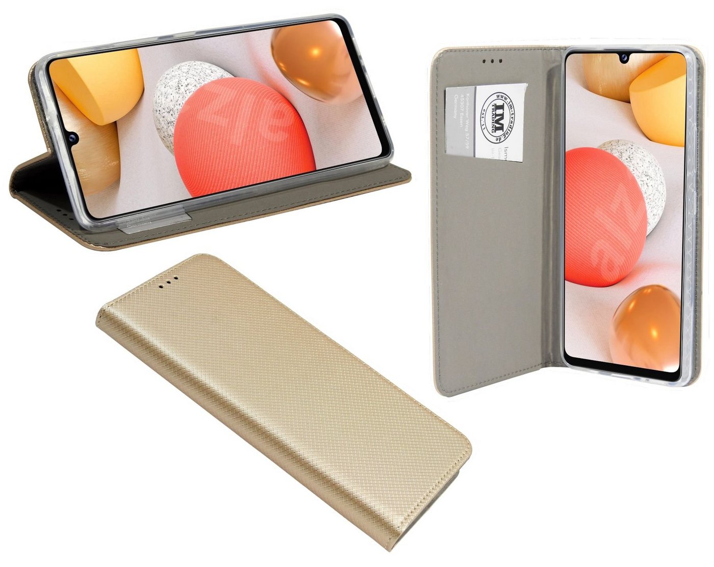 cofi1453 Handyhülle Hülle Smart Tasche für Samsung Galaxy A42 5G, Kunstleder Schutzhülle Handy Wallet Case Cover mit Kartenfächern, Standfunktion Gold cofi1453 Handyhülle Hülle Smart Tasche für Samsung Galaxy A42 5G, Kunstleder Schutzhülle Handy Wallet Case Cover mit Kartenfächern, Standfunktion Gold von cofi1453