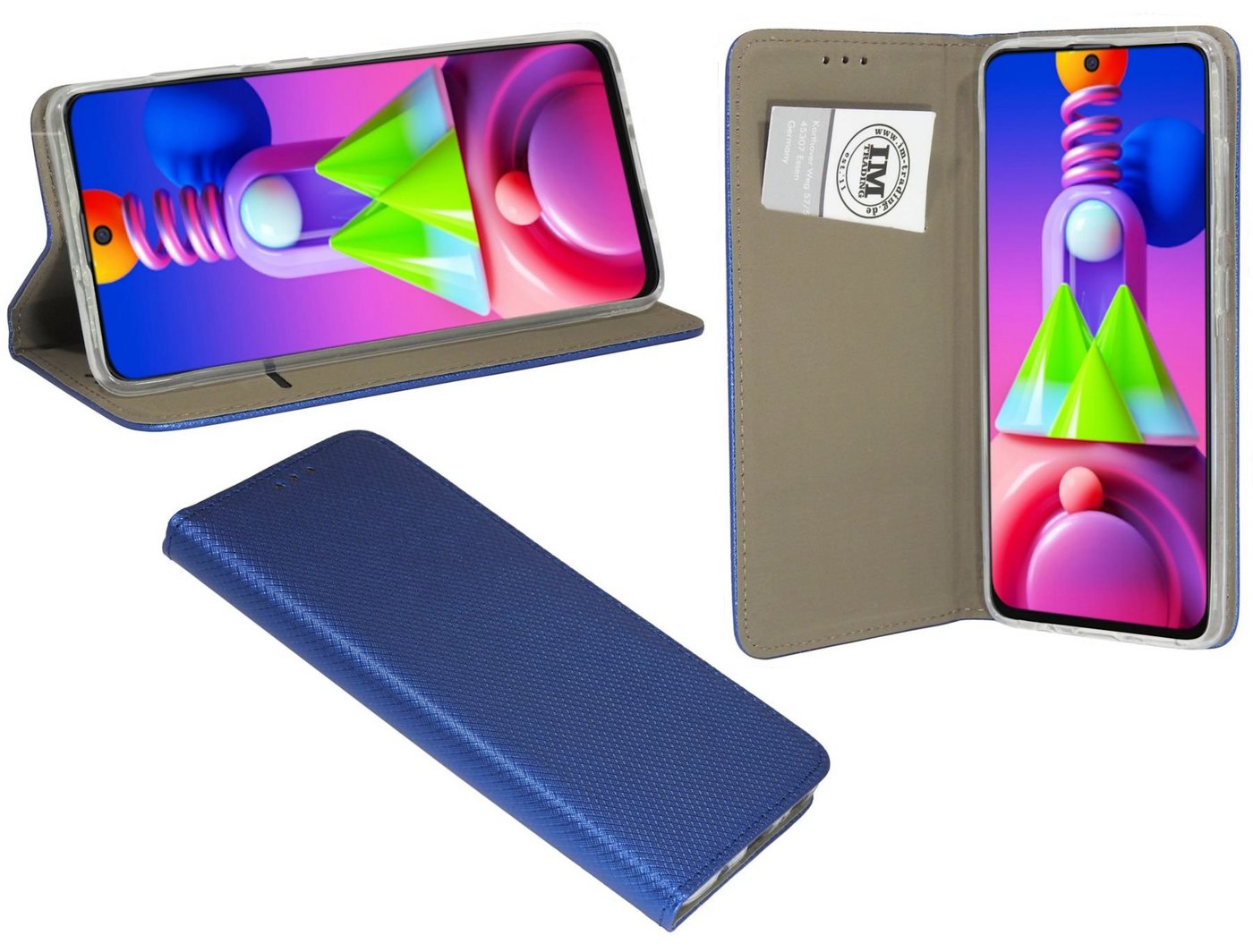 cofi1453 Handyhülle Hülle Smart Tasche für Samsung Galaxy M51, Kunstleder Schutzhülle Handy Wallet Case Cover mit Kartenfächern, Standfunktion Blau cofi1453 Handyhülle Hülle Smart Tasche für Samsung Galaxy M51, Kunstleder Schutzhülle Handy Wallet Case Cover mit Kartenfächern, Standfunktion Blau von cofi1453