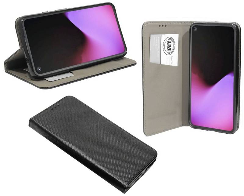 cofi1453 Handyhülle Hülle Tasche für Google Pixel 5 XL, Kunstleder Schutzhülle Handy Wallet Case Cover mit Kartenfächern, Standfunktion Schwarz von cofi1453
