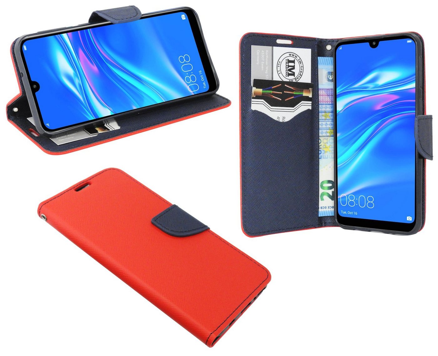 cofi1453 Handyhülle Hülle Tasche für Huawei Y6 2019, Kunstleder Schutzhülle Handy Wallet Case Cover mit Kartenfächern, Stan cofi1453 Handyhülle Hülle Tasche für Huawei Y6 2019, Kunstleder Schutzhülle Handy Wallet Case Cover mit Kartenfächern, Stan von cofi1453