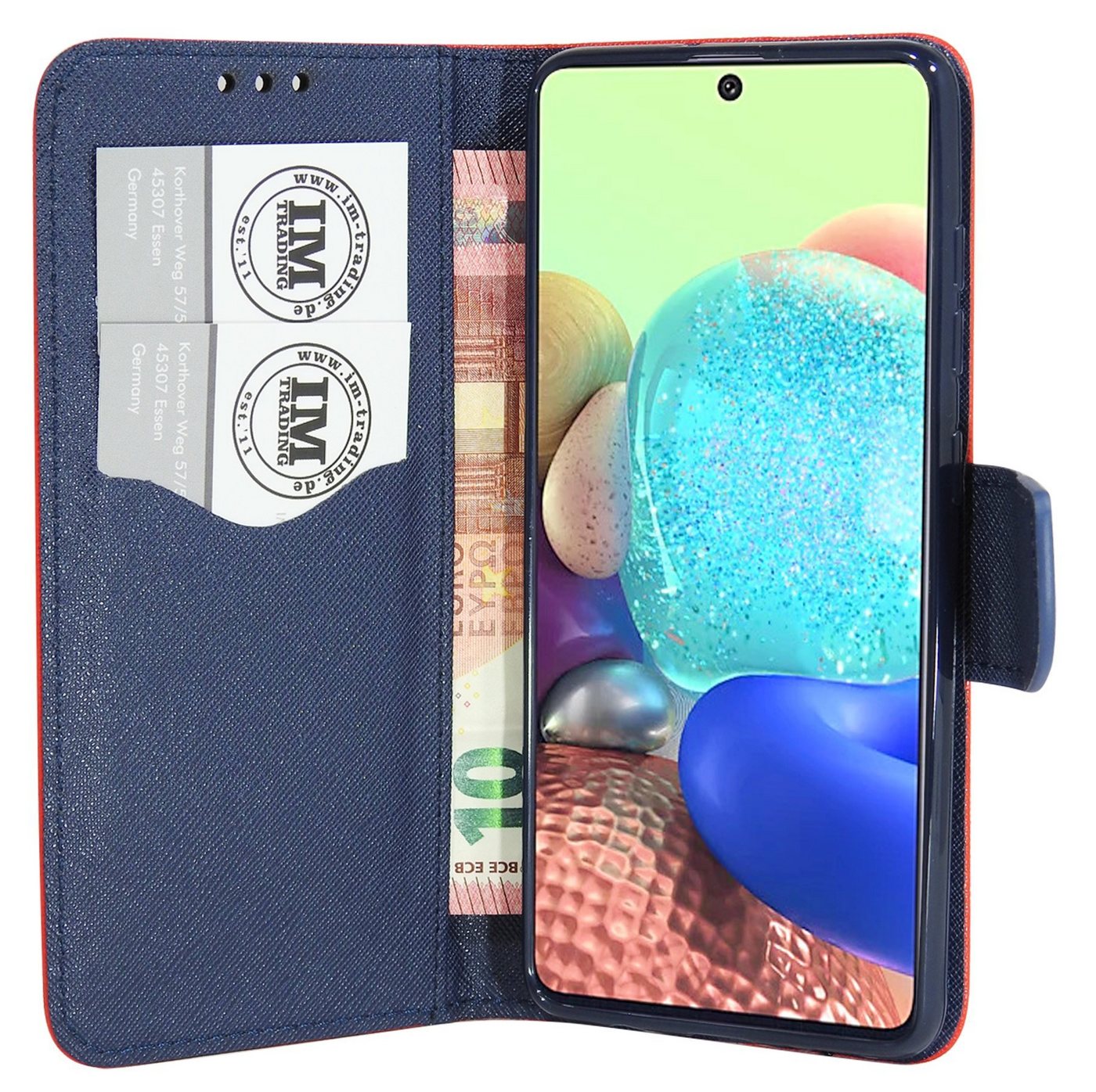 cofi1453 Handyhülle Hülle Tasche für Samsung Galaxy A71, Kunstleder Schutzhülle Handy Wallet Case Cover mit Kartenfächern, Standfunktion Schwarz von cofi1453