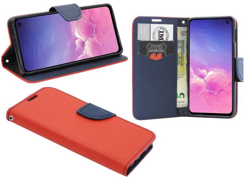 cofi1453 Handyhülle Hülle Tasche für Samsung Galaxy S10e, Kunstleder Schutzhülle Handy Wallet Case Cover mit Kartenfächern, Standfunktion Schwarz von cofi1453