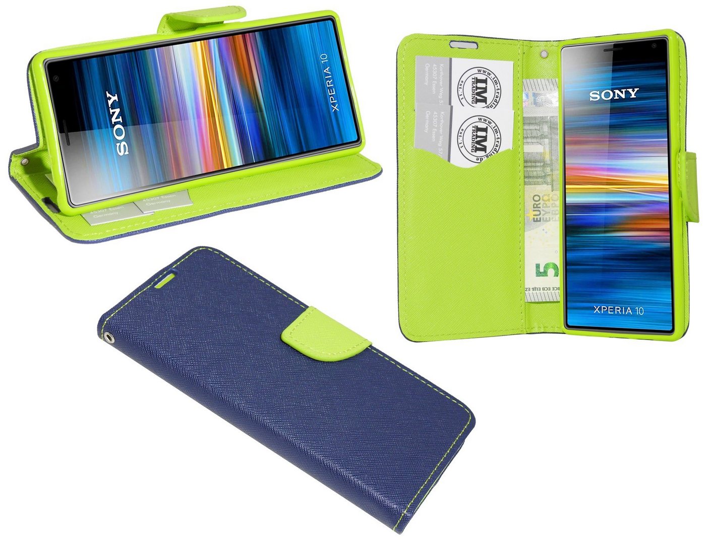 cofi1453 Handyhülle Hülle Tasche für Sony Xperia 10, Kunstleder Schutzhülle Handy Wallet Case Cover mit Kartenfächern, Stan cofi1453 Handyhülle Hülle Tasche für Sony Xperia 10, Kunstleder Schutzhülle Handy Wallet Case Cover mit Kartenfächern, Stan von cofi1453