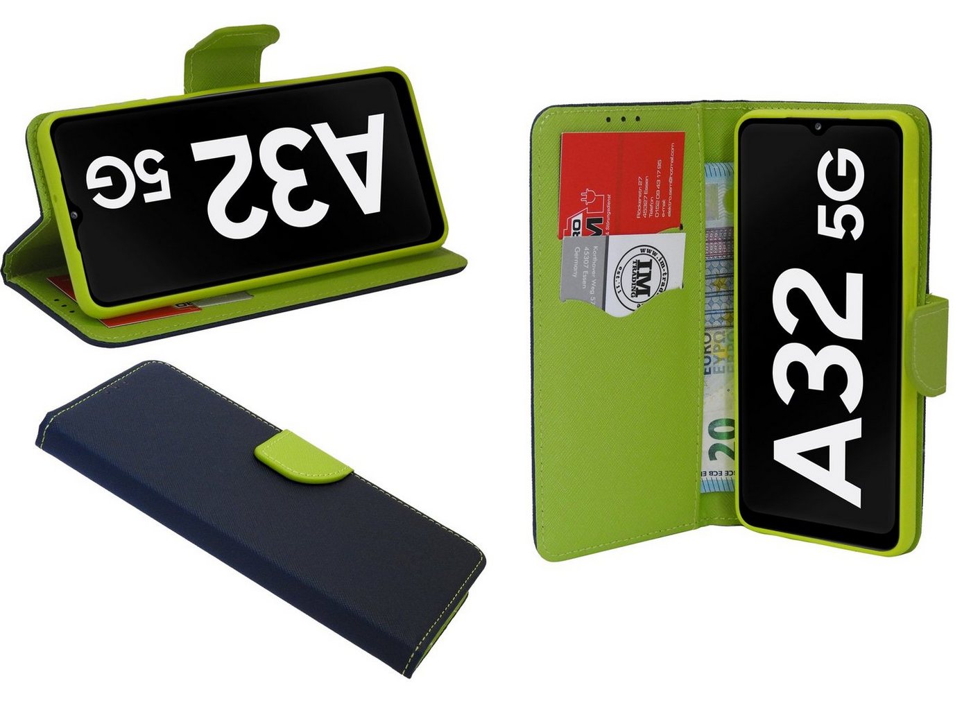 cofi1453 Handyhülle Samsung Galaxy A32 5G (A326F) Schutzhülle, Kunstleder Schutzhülle Handy Wallet Case Cover mit Kartenfächern, Standfunktion von cofi1453
