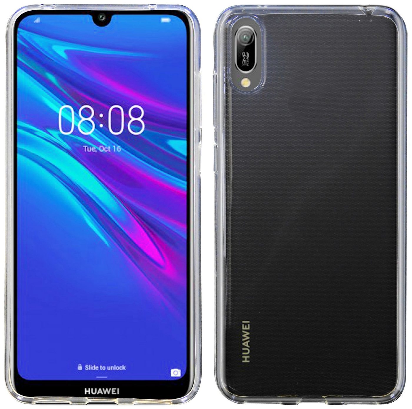 cofi1453 Handyhülle Silikon Hülle Basic für Huawei Y6 2019, Case Cover Schutzhülle Bumper von cofi1453