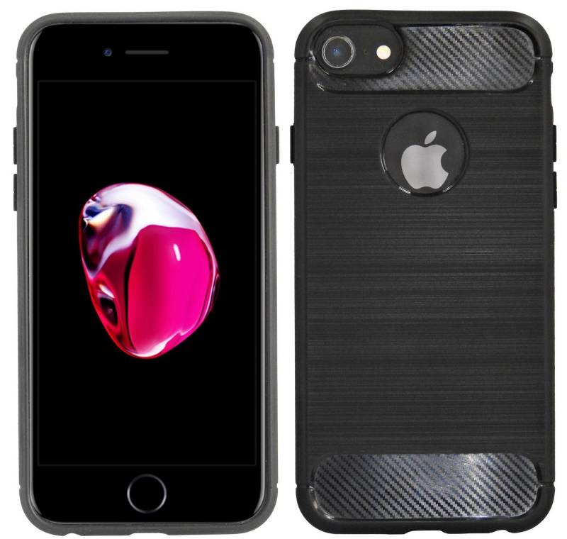 cofi1453 Handyhülle Silikon Hülle Carbon für Apple iPhone 7, Case Cover Schutzhülle Bumper von cofi1453