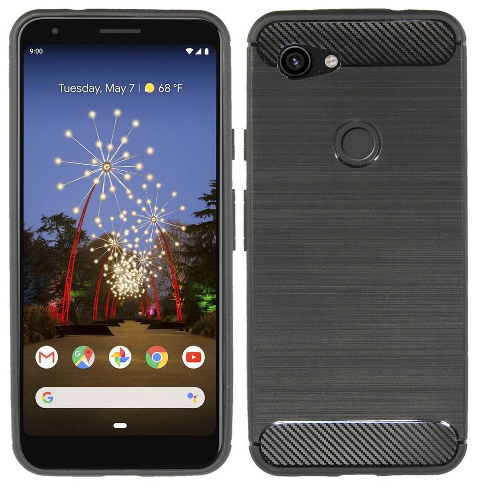 cofi1453 Handyhülle Silikon Hülle Carbon für Google Pixel 3, Case Cover Schutzhülle Bumper von cofi1453