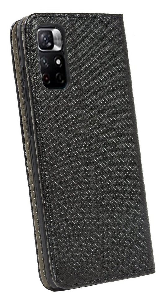 cofi1453 Handyhülle Smart Magnet Tasche kompatibel mit Xiaomi Redmi Note 11s 5G Schwarz 6,6 Zoll, Kunstleder Schutzhülle Handy Wallet Case Cover mit Kartenfächern, Standfunktion von cofi1453