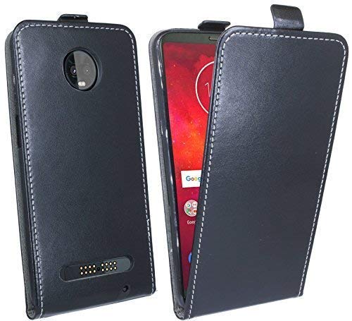 cofi1453 Klapptasche Schutztasche Schutzhülle kompatibel mit Motorola Moto Z3 Play Flip Tasche Hülle Zubehör Etui in Schwarz Tasche Hülle von cofi1453