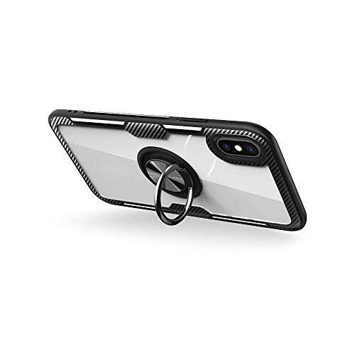 cofi1453 Premium Handy Hülle Carbon Transparent Dezente Schale Bumper Case Cover drehbarer Ring 360 Grad Halter Ständer Magnetisch Outdoor kompatibel mit Samsung Galaxy A10 (A105F) von cofi1453