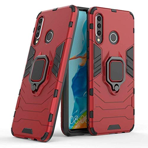 cofi1453 Ring Armor Kickstand Schutzhülle Bumper kompatibel mit Samsung Galaxy A70 (A705F) Silikon Hard Case Hülle Zubehör Tasche Rot von cofi1453