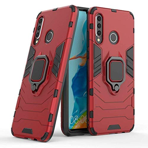 cofi1453 Ring Armor Kickstand Schutzhülle Bumper kompatibel mit Samsung Galaxy A70 (A705F) Silikon Hard Case Hülle Zubehör Tasche Rot von COFI 1453