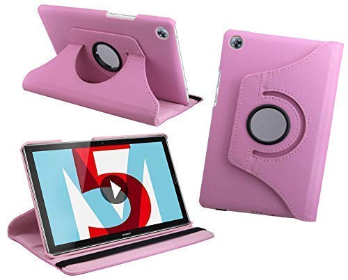 cofi1453 Schutz Tasche Hülle kompatibel mit Huawei MediaPad M5 10,8 Zoll Tabletschale Bumper Cover Case Etui Rotierbar mit Ständer in Rosa von cofi1453