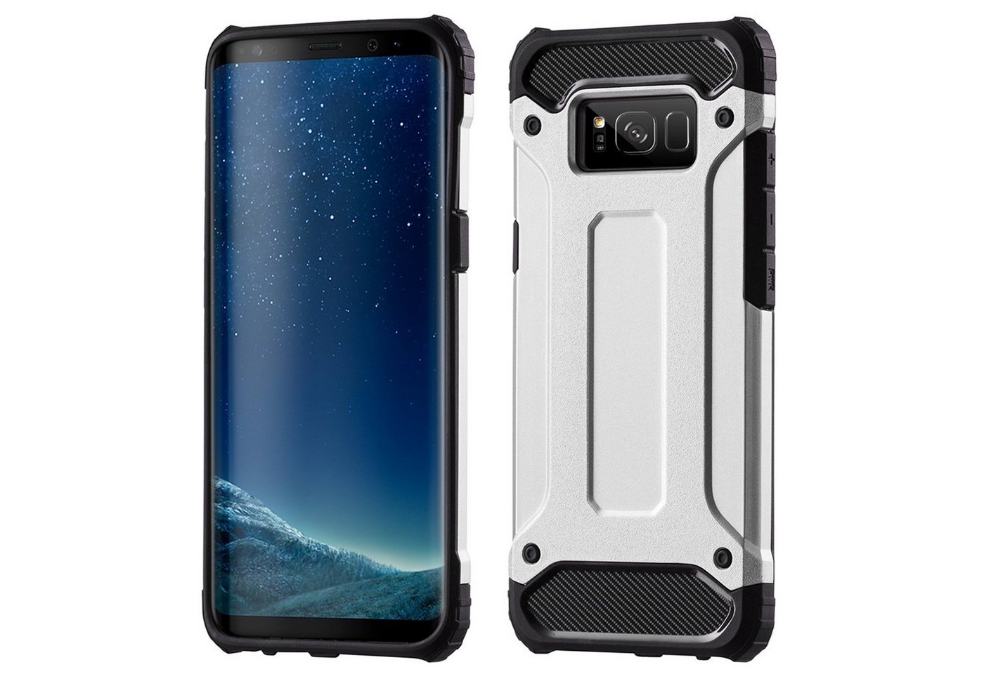 cofi1453 Smartphone-Hülle Panzerhülle Outdoor Handy Hülle Panzer HYBRID ARMOR" für Iphone 7 PLUS Silber Lenovo Moto G5" von cofi1453