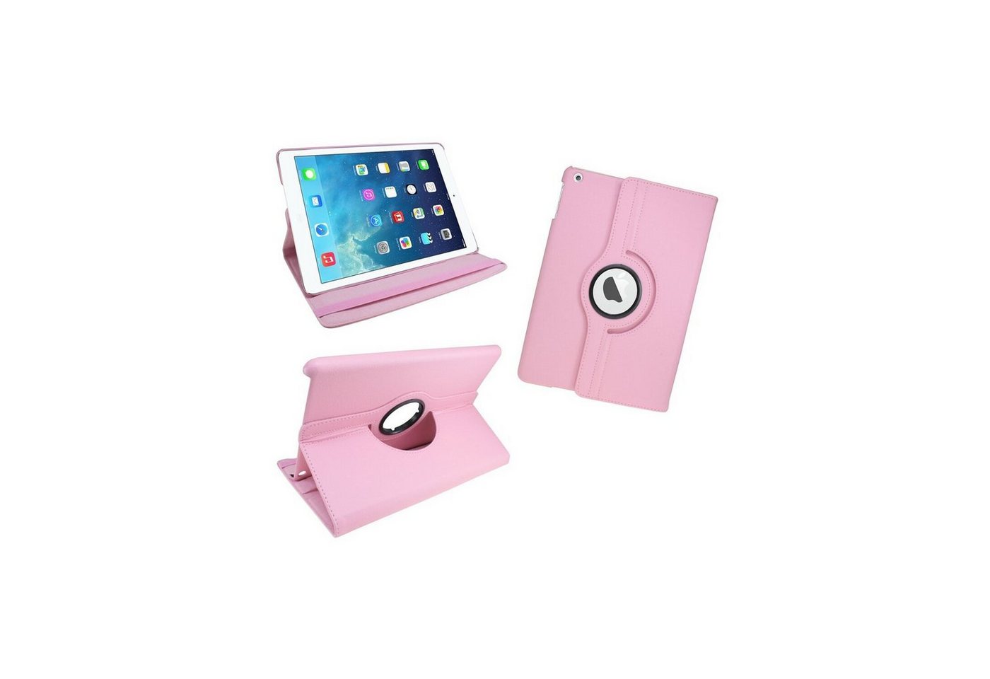 cofi1453 Tablet-Hülle Tablet Tasche 360° Rotierbar Schutzhülle für Ipad AIR Rosa von cofi1453