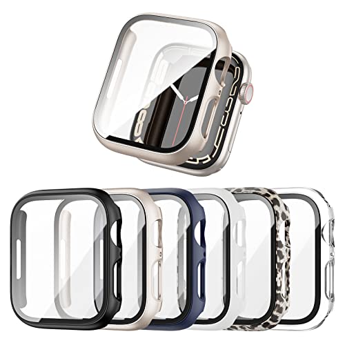 6 Pack Gehäuse für Apple Watch Series 3/2/1 38mm mit gehärtetem Glas Bildschirmschutz, Hart PC Gehäuse Ultra-Dünne Anti-Kratz Abdeckung Schutz Bumper für iwatch 3/2/1 38mm Zubehör von colaxuyi