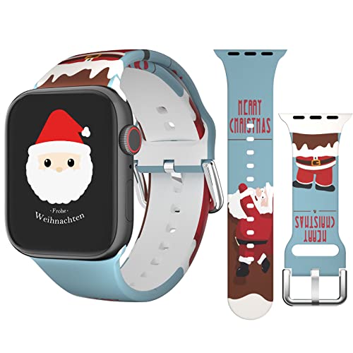 colaxuyi Weihnachten Silikon Armband Kompatibel mit Apple Watch 38mm 40mm 41mm, Weiches Sport Silikon Ersatzarmband Kompatibel mit iWatch SE ＆ Apple Watch Series 8/7/6/5/4/3/2/1 für Damen Herren von colaxuyi