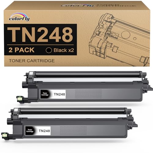 TN248 TN248BK Schwarz Kompatibel für Brother TN248BK TN 248 XL TN-248CMYK Toner für Brother MFC-L3760CDW MFC-L8390CDW MFC-L3740CDWE MFC-L3740CDW DCP-L3560CDW DCP-L3520CDWE DCP-L3520CDW von colorfly