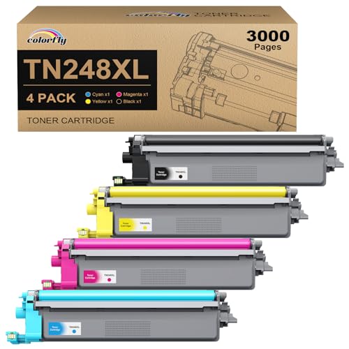 TN248 XL TN248XL CMYK Toner 3,000 Seiten für Brother MFC-L3760CDW DCP-L3520CDWE DCP-L3520CDW DCP-L3560CDW MFC-L8390CDW MFC-L3740CDWE MFC-L3740CDW von colorfly