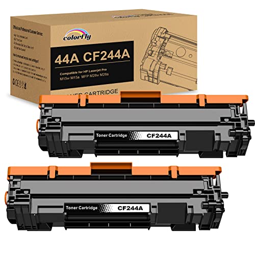 colorfly 44A CF244A Toner Schwarz Kompatibel für HP 44A CF244A für HP Laserjet Pro M15w Toner HP MFP M28w Toner M28a M15a Drucker (Schwarz, 2er-Pack) von colorfly