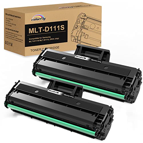 colorfly MLT D111S Toner Kompatibel für Samsung D111S MLT-D111L D111S Druckerpatrone für Toner Samsung Xpress M2070 M2070W M2070FW M2026W M2026 M2022W SL-M2070W SL-M2026W SL-M2026 (Schwarz, 2er-Pack) von colorfly