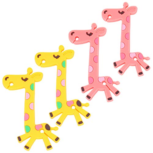 com-four® 4X Kabelbinder für Kopfhörer - Kabelhalter und Kabelmanager zum Aufwickeln von Kopfhörerkabeln - Kabelwinder aus Silikon (2 Stück - Giraffe Mix) von com-four