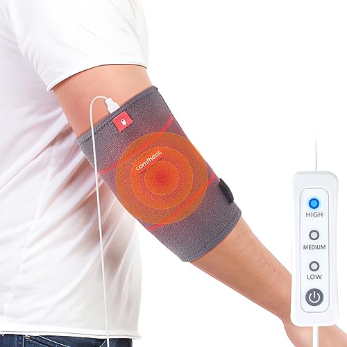 comfheat Ellenbogen Heizkissen für Ellenbogengelenk Schmerzlinderung, USB-beheizte Ellenbogenstütze für Tendinitis und Tennisarm Feuchte Wärmetherapie mit einstellbarer Temperatur (Nicht aufladbar) von comfheat