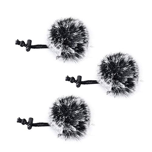 COMICA 3 Stücke Fell Windschutz für Mikrophon, Mini Mikrofon Fell Mikrofon Windschutzscheibe Muff, Wind- & Pop-Filter für Lavalier Mikrofon/VideoMic/Handy Mikrofon(Grey) von comica