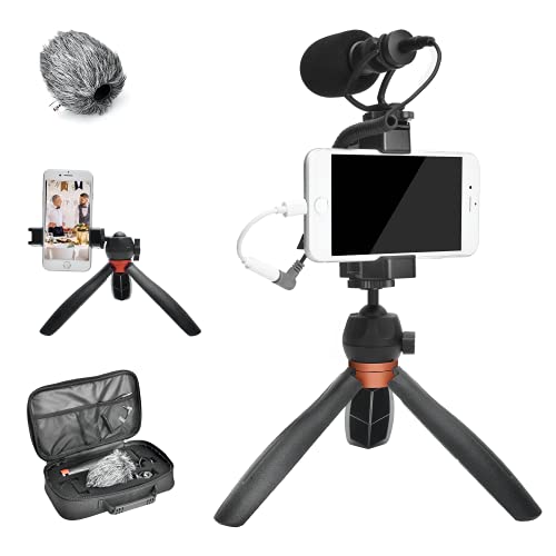 comica Smartphone Video Mikrofon Kit, CVM-VM10-K2 Pro Vlogging Kit für Sony, Canon, Nikon DSLR-Kamera, iPhone, Samsung, Huawei für YouTube,TikTok mit Shotgun Mikrofon-Stativ-Telefonhalter-Tragetasche von comica